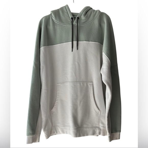 Mono b Oversized Color blocked Hoodie Pullover Kangaroo Pockets Green 3XL EUC - Picture 2 of 6